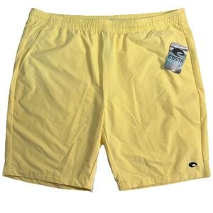 Costa Men's Elastic Drawstring Board Shorts Yellow Size XXL-New